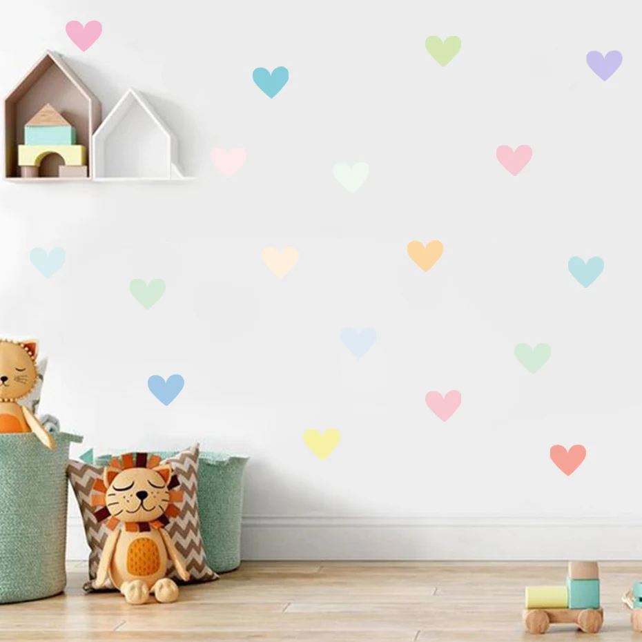 18Pcs Watercolor Heart-shaped Nursery Wall Art Decals Vinyl Wall Stickers PVC Wallpaper Mural Kids Bedroom Removable Home Decor
18Pcs Watercolor Heart-shaped Nursery Wall Art Decals Vinyl Wall Stickers PVC Wallpaper Mural Kids Bedroom Removable Home Decor