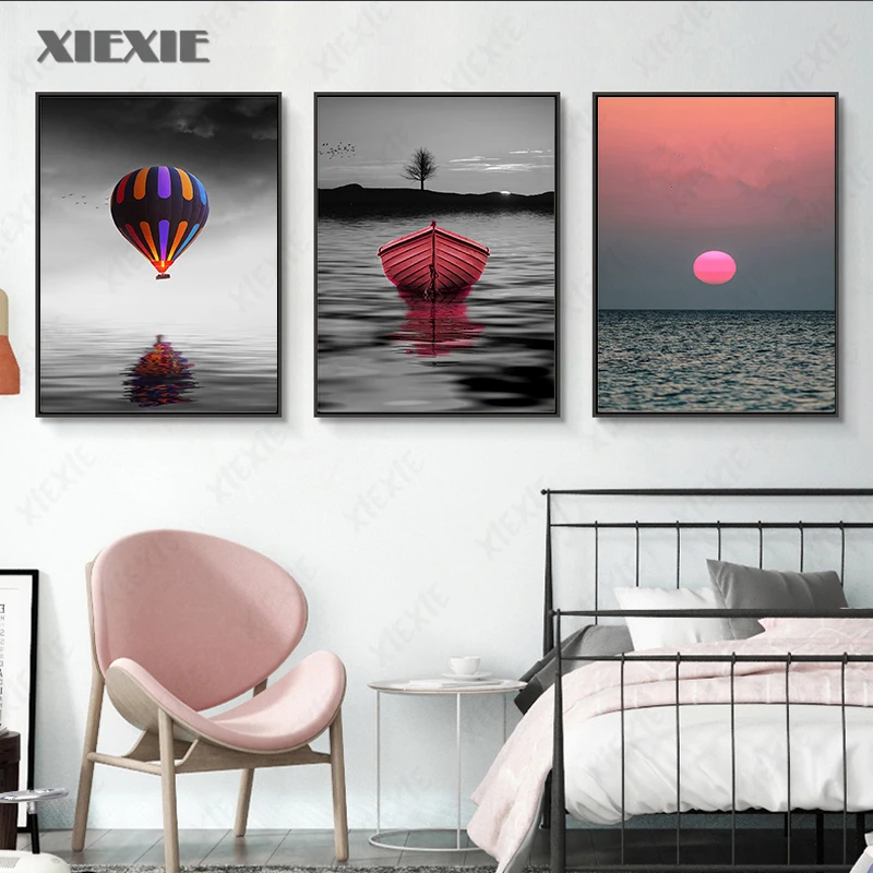 Hot Air Balloon Picture Home Decor Nordic Canvas Painting Wall Art Scenery Sea and Boat Decor Posters and Prints for Living Room
Hot Air Balloon Picture Home Decor Nordic Canvas Painting Wall Art Scenery Sea and Boat Decor Posters and Prints for Living Room