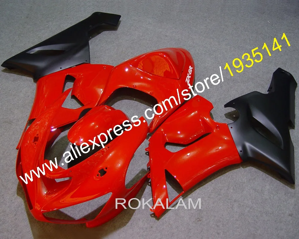 

Детали для Kawasaki ZX 6R Ninja ZX-6R 05 06 ZX6R Cowling 636 ZX636 2005 2006 (литьё под давлением), красные, черные