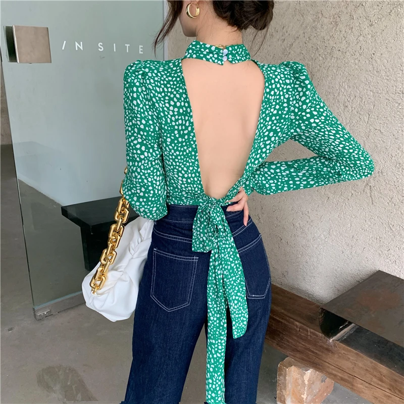 KUSAHIKI Korean Floral Crop Top Blouses Bow Tie Backless Women Shirts Spring Puff Long Sleeve Stand Neck Top Blusas Femme 6F888
KUSAHIKI Korean Floral Crop Top Blouses Bow Tie Backless Women Shirts Spring Puff Long Sleeve Stand Neck Top Blusas Femme 6F888