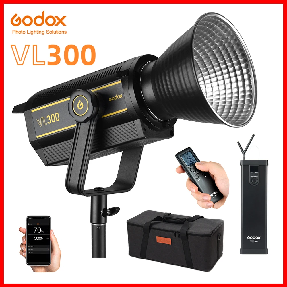 Godox VL300 LED Video Light 300W 5600K Daylight Balanced Bowens Mount CRI 96 TLCI 95 77000Lux@1m Remote Control V-Mount Plate
Godox VL300 LED Video Light 300W 5600K Daylight Balanced Bowens Mount CRI 96 TLCI 95 77000Lux@1m Remote Control V-Mount Plate