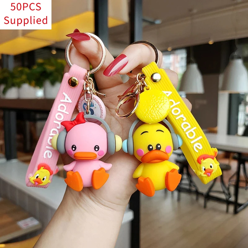 50pcs New Cute Music Duck Bear Keychain Cartoon Silicone Duck Keyring Fashion Car Accessories Creative Bag Ornaments Supplied
50pcs New Cute Music Duck Bear Keychain Cartoon Silicone Duck Keyring Fashion Car Accessories Creative Bag Ornaments Supplied