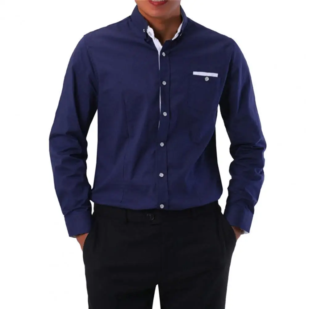 Men Shirt Long Sleeve Pocket Decor Business Casual Shirt Breathable Solid Color Lapel Workwear Stylish Slim Formal Wear
Men Shirt Long Sleeve Pocket Decor Business Casual Shirt Breathable Solid Color Lapel Workwear Stylish Slim Formal Wear