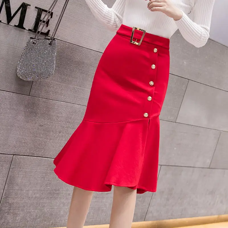 Plus Size S-5xl Womens Red Mermaid Skirt Fashion Casual High Waist Black Skirt Korean Office Women Sexy Midi Skirts Jupe Femme
Plus Size S-5xl Womens Red Mermaid Skirt Fashion Casual High Waist Black Skirt Korean Office Women Sexy Midi Skirts Jupe Femme