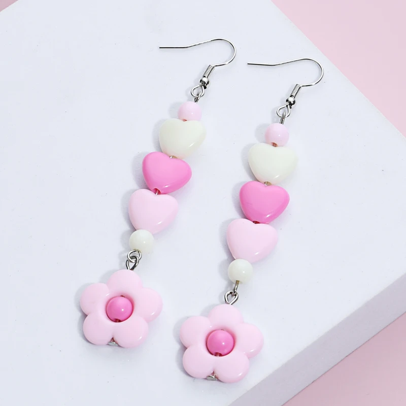 1Pair Kawaii Colorful Y2k Handmade Dangle Earrings Heart Beads Cloud Star Flower Eardrop For Women Girl Teens Gifts DIY Jewelry
1Pair Kawaii Colorful Y2k Handmade Dangle Earrings Heart Beads Cloud Star Flower Eardrop For Women Girl Teens Gifts DIY Jewelry