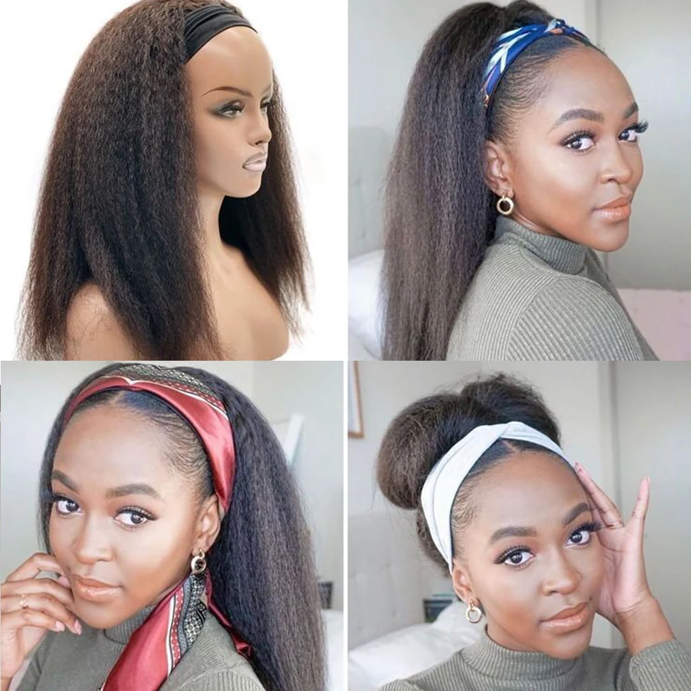 Kinky Straight Headband Wig Human Hair Wigs Italian Yaki Headband Wigs Malaysia Human Hair Headband Scarf Wigs For Black Women
Kinky Straight Headband Wig Human Hair Wigs Italian Yaki Headband Wigs Malaysia Human Hair Headband Scarf Wigs For Black Women