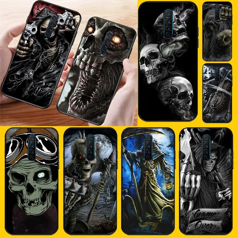 PENGHUWAN Grim Reaper Skull Skeleton Luxury Hybrid Custom Photo Soft чехол для телефона OPPO Reno2 Z R15 pro R17 R11 R9S Plus