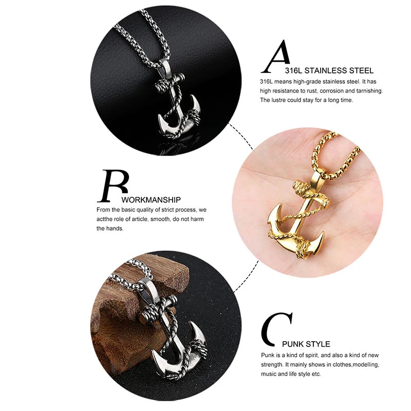 Tianzhe Jewelry New Products 2020 Fashion Trend Anchor Shape Cross Pendant Titanium Steel Men's Necklace European Trend Necklace
Tianzhe Jewelry New Products 2020 Fashion Trend Anchor Shape Cross Pendant Titanium Steel Men's Necklace European Trend Necklace