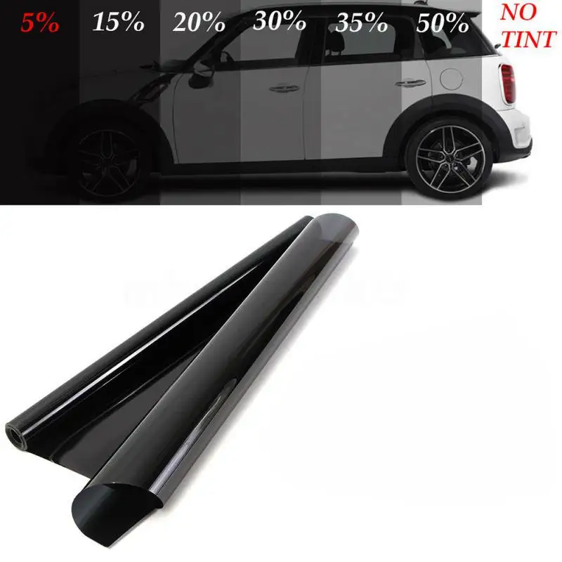 5% VLT Black Car Window Tint Tinting Film Glass Vinyl Roll Stickers Scratch Resistant Home House PET Solar Protection | Автомобили и