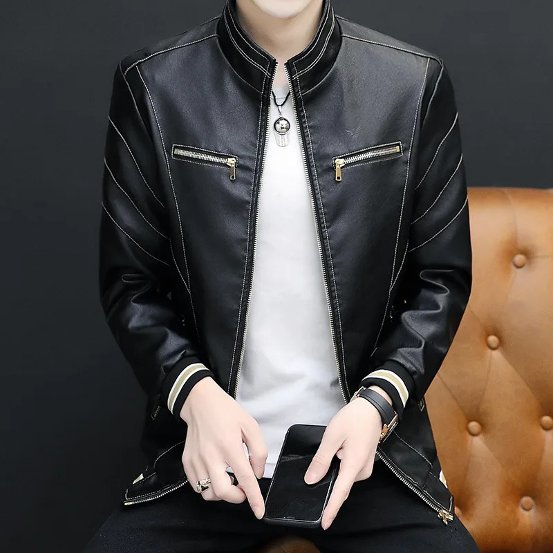 2020 New Style Men's Casual Joint Stand Collar Leather Coat Youth Trend Handsome Spring Locomotive Leather Jacket
2020 New Style Men's Casual Joint Stand Collar Leather Coat Youth Trend Handsome Spring Locomotive Leather Jacket
