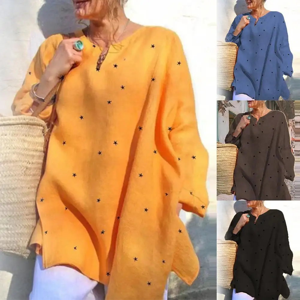 Women Casual Autumn Long Sleeve V Neck Stars Print Loose Pullover Blouse Shirt V Neck Stars Print Loose Pullover Blouse Shirt
Women Casual Autumn Long Sleeve V Neck Stars Print Loose Pullover Blouse Shirt V Neck Stars Print Loose Pullover Blouse Shirt