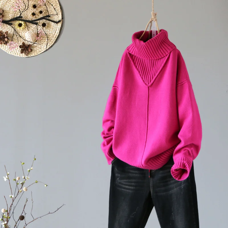 Women's high neck pullover, loose and warm solid color clothes, match all clothes, winter, 2020
Women's high neck pullover, loose and warm solid color clothes, match all clothes, winter, 2020