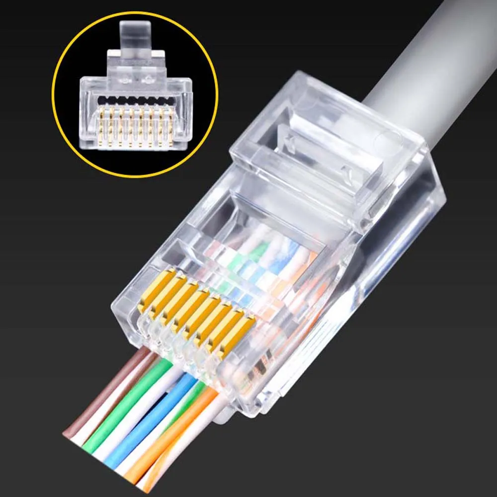 Позолоченные штекеры RJ45 с прозрачными головками и отверстиями, Модульный Штекер, разъем RJ45, сетевой соединитель, Ethernet-кабель
Позолоченные штекеры RJ45 с прозрачными головками и отверстиями, Модульный Штекер, разъем RJ45, сетевой соединитель, Ethernet-кабель