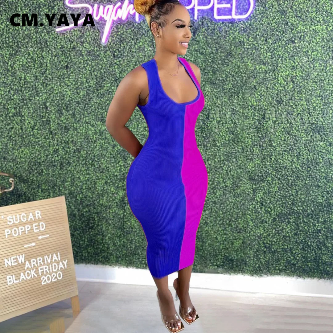 CM.YAYA Ribbed Sleeveless Cut Out Cross Back Midi Women Dress Bodycon Bandage Knitted Pencil Summer Basic Dresses
CM.YAYA Ribbed Sleeveless Cut Out Cross Back Midi Women Dress Bodycon Bandage Knitted Pencil Summer Basic Dresses