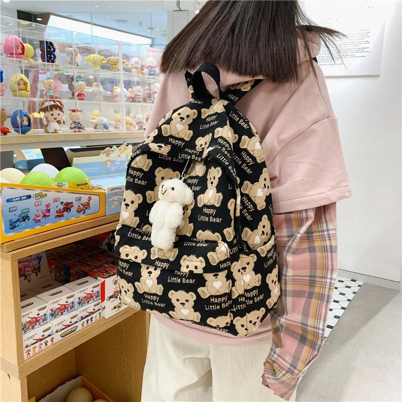 Fashion Women Bear Printed Backpack Harajuku School Bag for Teenage Luxury Girl Backpacks Female Cute Beige Bagkpack Mochila
Fashion Women Bear Printed Backpack Harajuku School Bag for Teenage Luxury Girl Backpacks Female Cute Beige Bagkpack Mochila