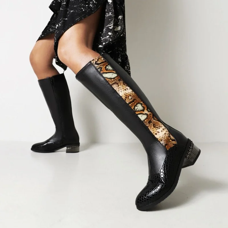 2021 New Women Boots Autumn and Winter Round Toe Mixed Colors Square Heel Med (3cm-5cm) Knee-High High Boots Plus Size 34-48
2021 New Women Boots Autumn and Winter Round Toe Mixed Colors Square Heel Med (3cm-5cm) Knee-High High Boots Plus Size 34-48