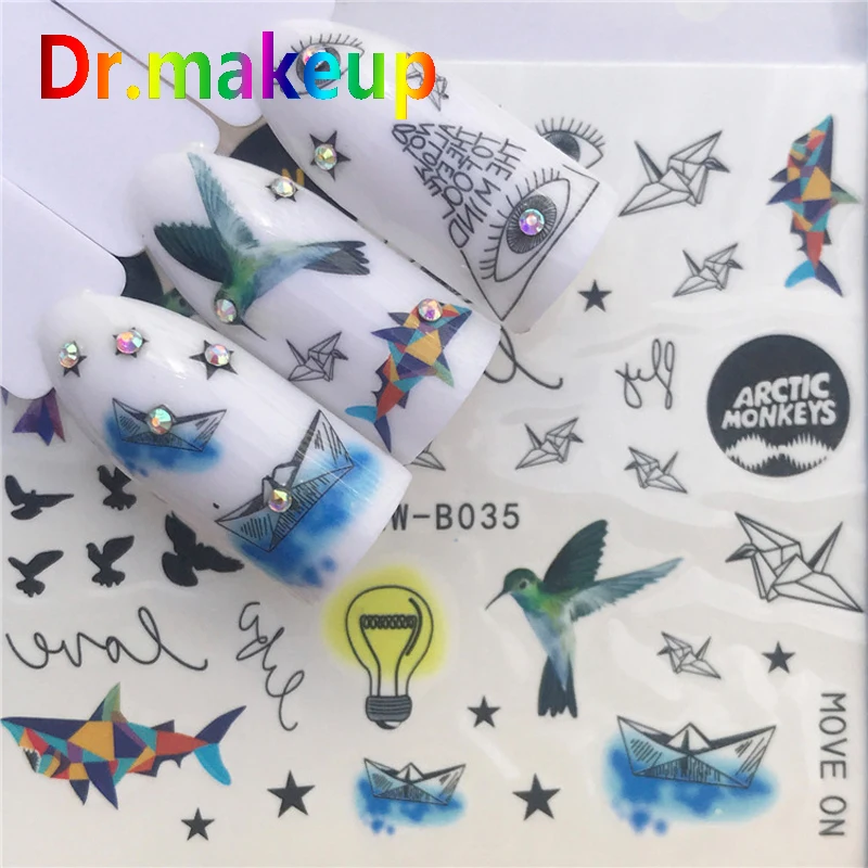 1 лист DIY 3D переводная Вода ногтей StickersColorful головоломка Ловец снов самоклеящийся