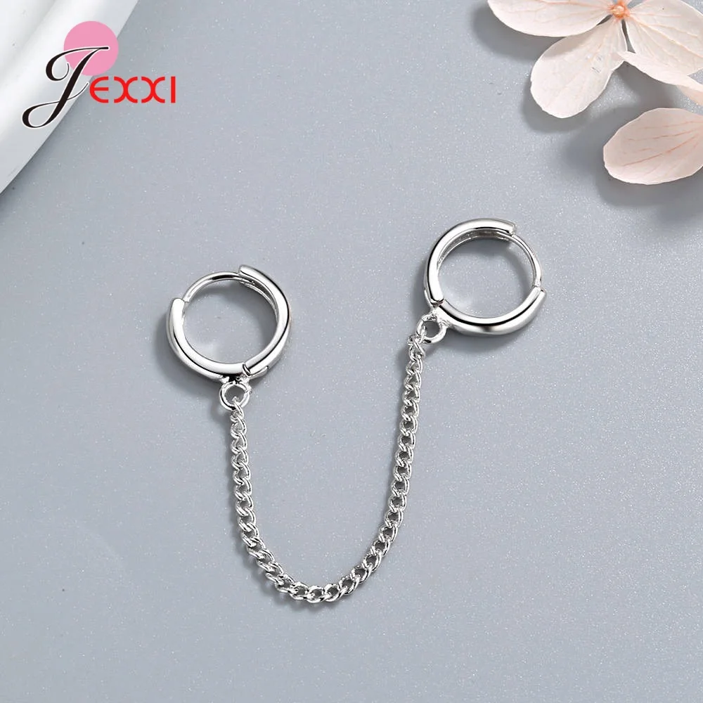New Arrival Double Circle Earrings Ear Chain for Women Girls Nightclub Party Pure Color 925 Sterling Silver Fashion Ornament
New Arrival Double Circle Earrings Ear Chain for Women Girls Nightclub Party Pure Color 925 Sterling Silver Fashion Ornament