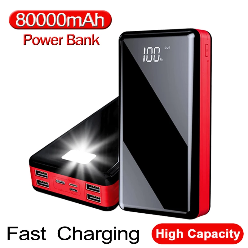 80000mah Power Bank Portable Charger Large Capacity External Battery 4USB Digital Display Powerbank for Samsung Xiaomi iPhone13
80000mah Power Bank Portable Charger Large Capacity External Battery 4USB Digital Display Powerbank for Samsung Xiaomi iPhone13
