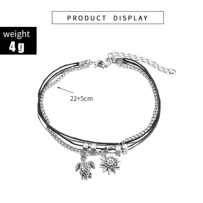Fashion Vintage Wind Anklets Hollow Tortoise Sun Shaped One Piece Anklets Daily Wear Simple Unique Design Plating Anklets NEW
Fashion Vintage Wind Anklets Hollow Tortoise Sun Shaped One Piece Anklets Daily Wear Simple Unique Design Plating Anklets NEW