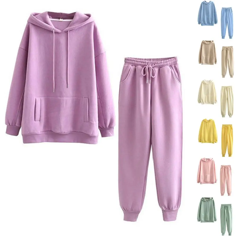 2021 Women Solid Color Sets Casual Sweatshirt Sweatpant Suit Sport Cotton 2 Pieces Sets Hoodies Sweatshirt And Pants Suits
2021 Women Solid Color Sets Casual Sweatshirt Sweatpant Suit Sport Cotton 2 Pieces Sets Hoodies Sweatshirt And Pants Suits