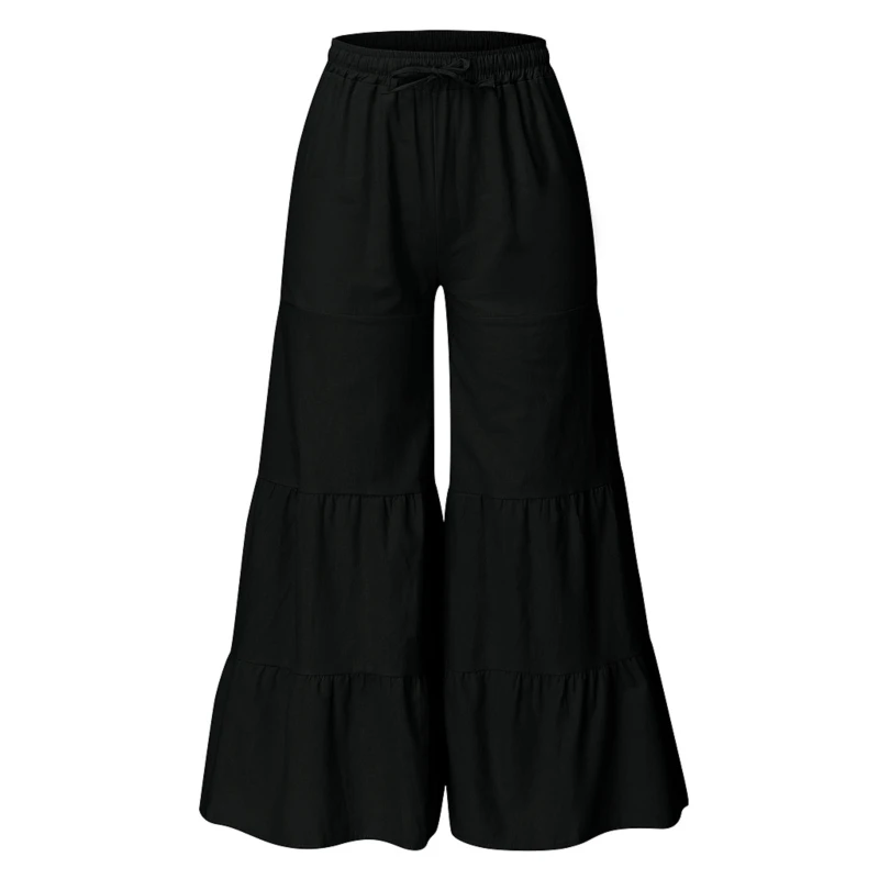 Women Plus Size Solid Polyester Folds Casual Ruffled Loose Pants Pantalones Mujer Wide Leg Pants Bell Bottom Pants
Women Plus Size Solid Polyester Folds Casual Ruffled Loose Pants Pantalones Mujer Wide Leg Pants Bell Bottom Pants