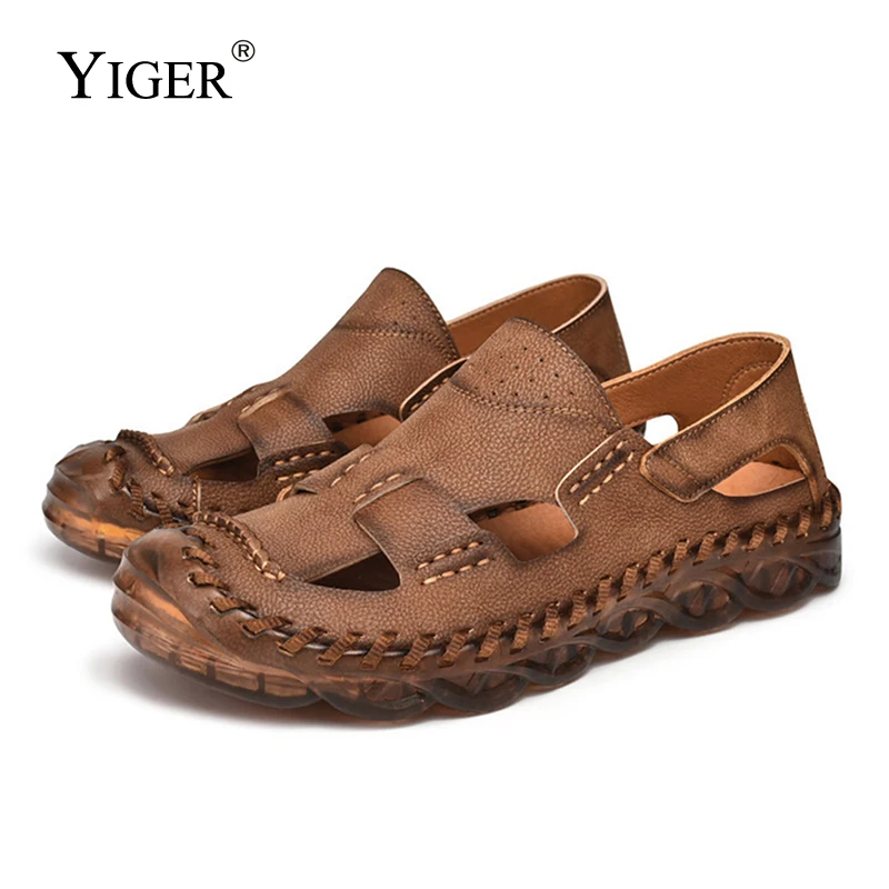 Сандалии YIGER мужские кожаные, пляжная обувь для отдыха, без застежки, Нескользящие, летние туфли, большие размеры
Сандалии YIGER мужские кожаные, пляжная обувь для отдыха, без застежки, Нескользящие, летние туфли, большие размеры