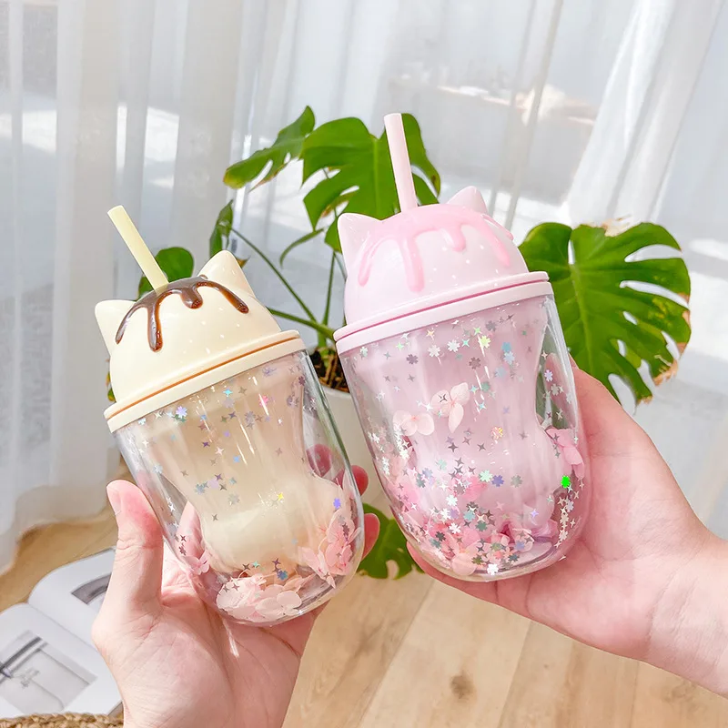 Water bottle cute cat personality paw plastic cup cute cartoon ins photo posing creative straw cup gift office school home
Water bottle cute cat personality paw plastic cup cute cartoon ins photo posing creative straw cup gift office school home