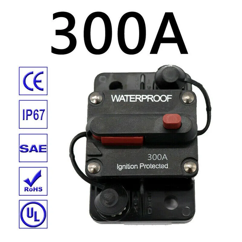 Circuit Breaker Fuse Audio Holder 30A-300A Manual Switch 12-48V DC For Car Boat IP67 Manual Reset Switch Black Quality Materials
Circuit Breaker Fuse Audio Holder 30A-300A Manual Switch 12-48V DC For Car Boat IP67 Manual Reset Switch Black Quality Materials