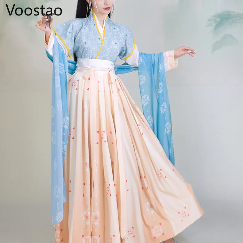 Chinese Style Traditional Hanfu Costume Women Elegant Folk Dance Clothing Oriental Tang Dyansty Cosplay Dress Vintage Fairy Sets
Chinese Style Traditional Hanfu Costume Women Elegant Folk Dance Clothing Oriental Tang Dyansty Cosplay Dress Vintage Fairy Sets