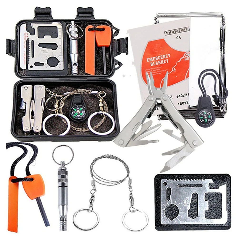 9 In 1 Outdoor Survival Kit Set Camping Travel Multifunction Tactical Defense Equipment First Aid SOS for Wilderness Adventure
9 In 1 Outdoor Survival Kit Set Camping Travel Multifunction Tactical Defense Equipment First Aid SOS for Wilderness Adventure
