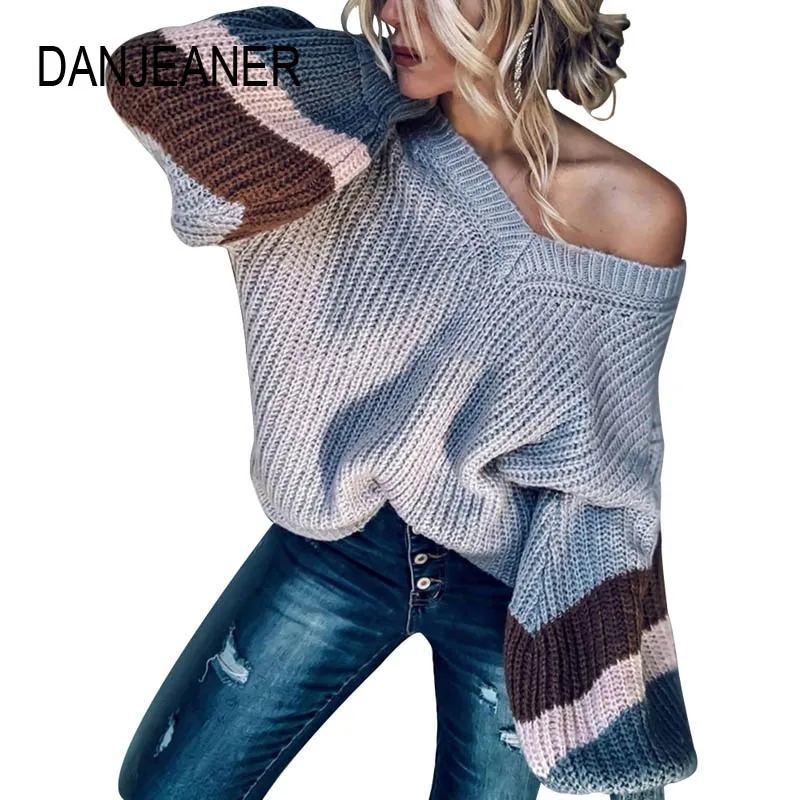 DANJEANER, винтажный v-образный вырез, полосатый рукав-фонарик, трикотажные пуловеры, Осень-зима, повседневный Свитер оверсайз, топы, уличная оде...
DANJEANER, винтажный v-образный вырез, полосатый рукав-фонарик, трикотажные пуловеры, Осень-зима, повседневный Свитер оверсайз, топы, уличная оде...