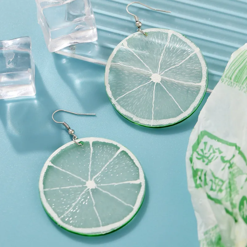 Retro Creative Fruit Cute Green Lemon Slices Sweet Exaggerated Big Earrings 2021 New Summer Simple Ear Jewelry
Retro Creative Fruit Cute Green Lemon Slices Sweet Exaggerated Big Earrings 2021 New Summer Simple Ear Jewelry