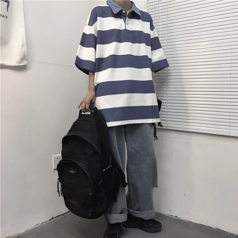 Harajuku Unisex Retro Turtleneck Wide Stripe Hip Hop Tshirt All-Match Trend Novelty Clothes Youthful Vitality Summer Streetwear
Harajuku Unisex Retro Turtleneck Wide Stripe Hip Hop Tshirt All-Match Trend Novelty Clothes Youthful Vitality Summer Streetwear
