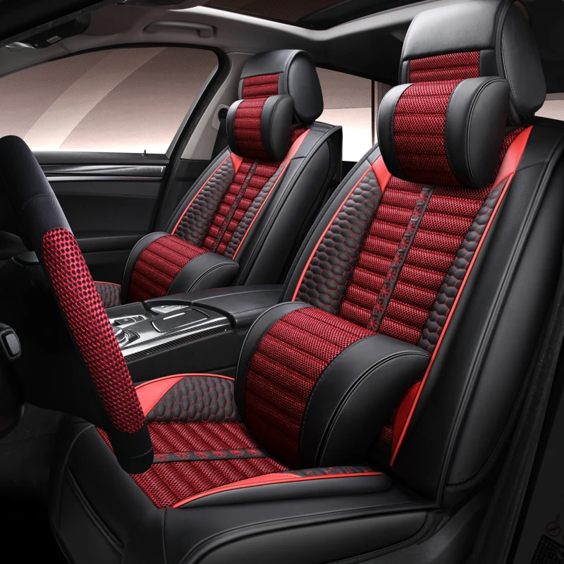 Full Coverage PU Leather car seat cover flax fiber auto seats covers for fiat 500 500l 500x albea bravo ducato fiorino freemont |