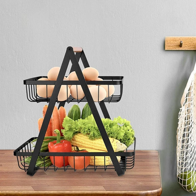 2-Tier Metal Fruit Basket Portable Kitchen Storage Countertop Shelf Rack for Fruits Vegetables Household Cosmetic Toiletries
2-Tier Metal Fruit Basket Portable Kitchen Storage Countertop Shelf Rack for Fruits Vegetables Household Cosmetic Toiletries