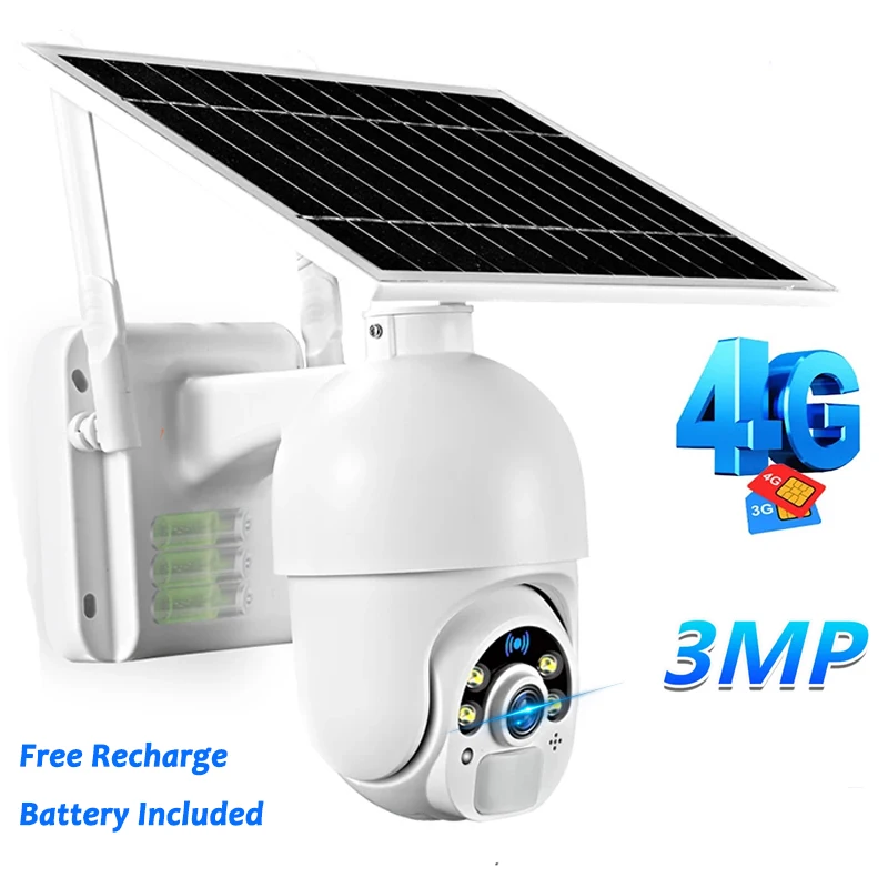 4G Camera 3MP Solar PTZ IP Camera Outdoor Night Vision Two Way Audio Solar Power Security Rechargeable Battery Camera
4G Camera 3MP Solar PTZ IP Camera Outdoor Night Vision Two Way Audio Solar Power Security Rechargeable Battery Camera