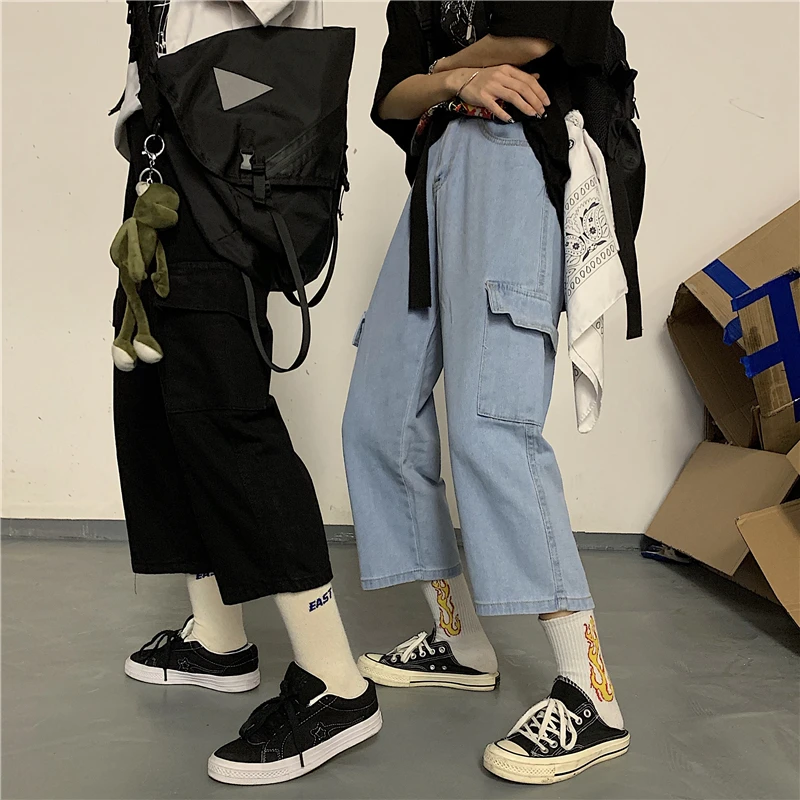 Женские джинсы в Корейском стиле, свободные универсальные брюки для спецодежды в стиле Харадзюку, модные прямые укороченные штаны, лето 2021
Женские джинсы в Корейском стиле, свободные универсальные брюки для спецодежды в стиле Харадзюку, модные прямые укороченные штаны, лето 2021