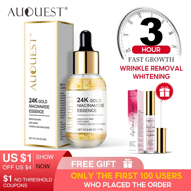AUQUEST 24K Gold Face Serum Hyaluronic Acid Serum Moisturizer Essence Cream Whitening Anti Aging Anti Wrinkle Acne Day Creams
AUQUEST 24K Gold Face Serum Hyaluronic Acid Serum Moisturizer Essence Cream Whitening Anti Aging Anti Wrinkle Acne Day Creams