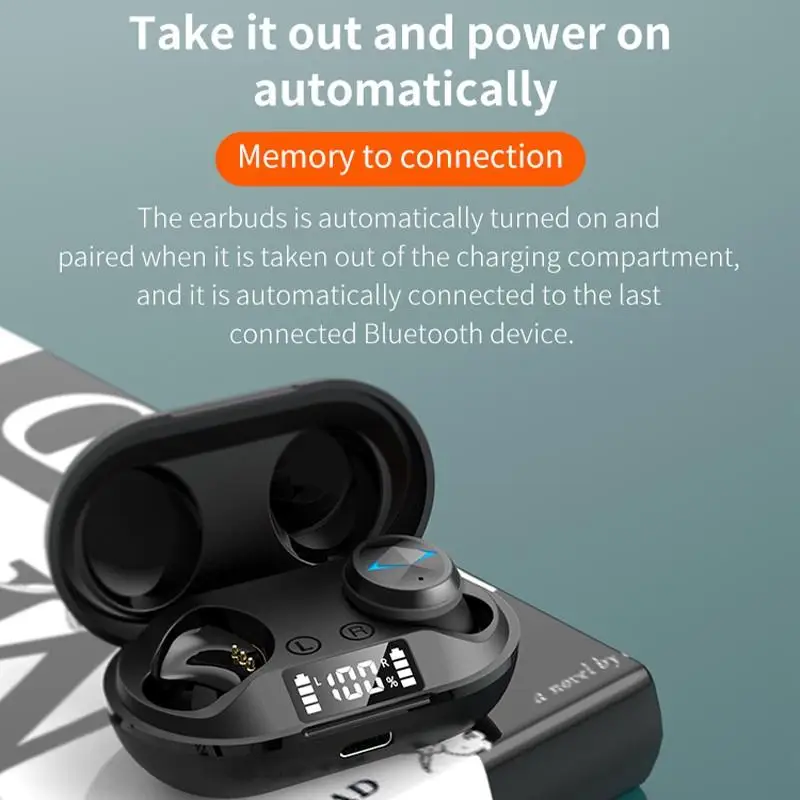 

Беспроводные TWS-наушники Bluetooth 5,0, спортивные водонепроницаемые наушники с микрофоном и сенсорным управлением, стереонаушники 9D, наушники ...
