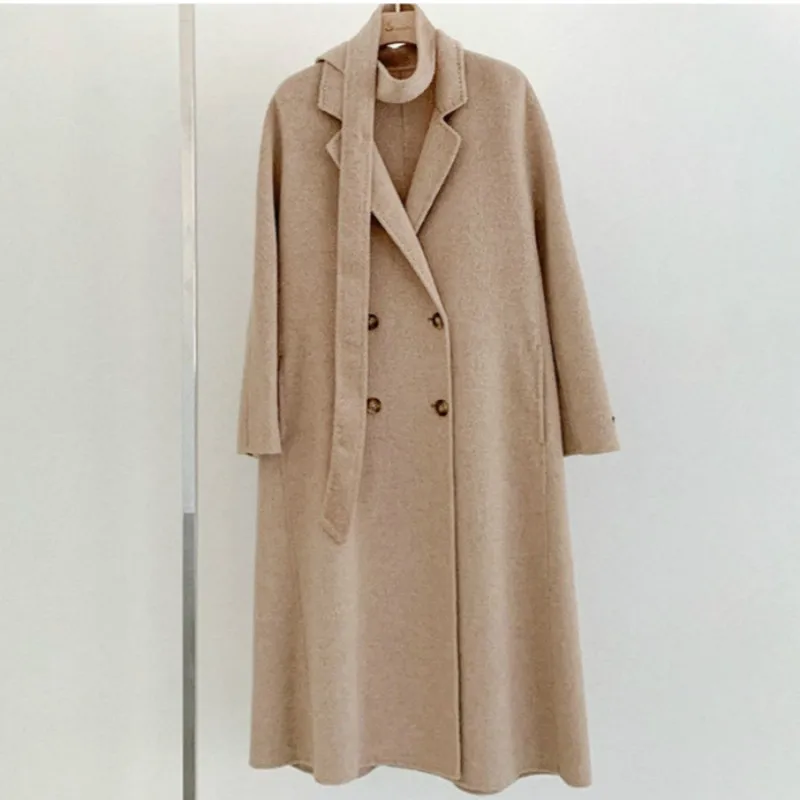 Winter 2020 New Camel Color Elegant Lacing Belt Double Sided Loose Plus Size Long High End Handmade 90% Wool Vicugna Coat
Winter 2020 New Camel Color Elegant Lacing Belt Double Sided Loose Plus Size Long High End Handmade 90% Wool Vicugna Coat
