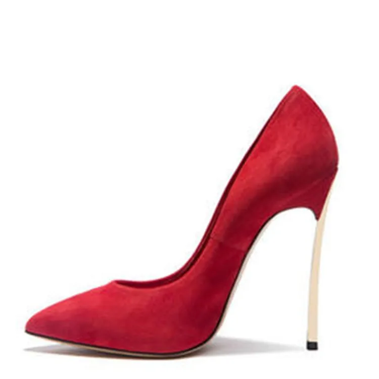 Women's fashion shoes metal heel high heels large women's shoes