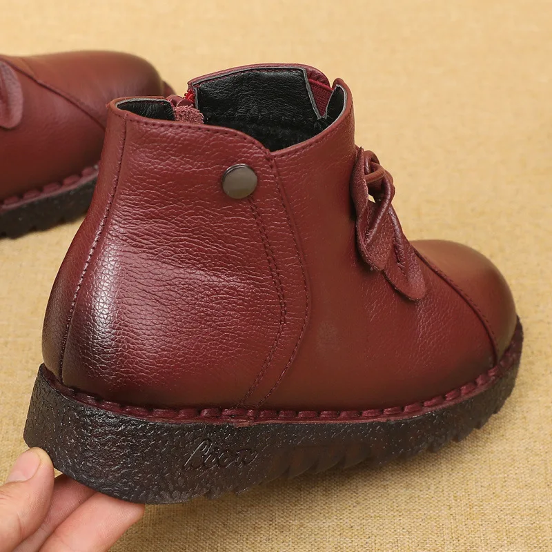 RUSHIMAN Leather Boots Fashionable Soft-soled Flat-soled Women's Cotton Leather Shoes Slip-proof Shoes Size 35-41
RUSHIMAN Leather Boots Fashionable Soft-soled Flat-soled Women's Cotton Leather Shoes Slip-proof Shoes Size 35-41