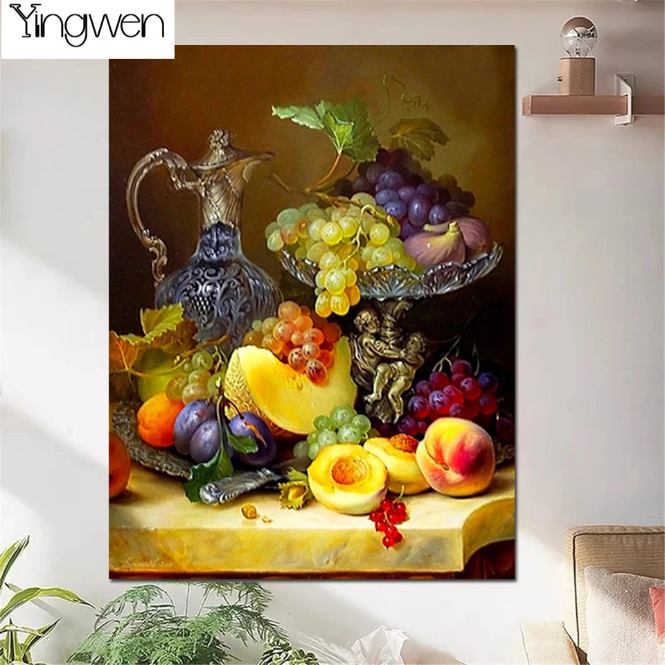 Full Diamond DIY Diamond Painting Classical Oil Painting Fruit Diamond Embroidery Cross Stitch Kits Mosaic Home Decoration Gift
Full Diamond DIY Diamond Painting Classical Oil Painting Fruit Diamond Embroidery Cross Stitch Kits Mosaic Home Decoration Gift