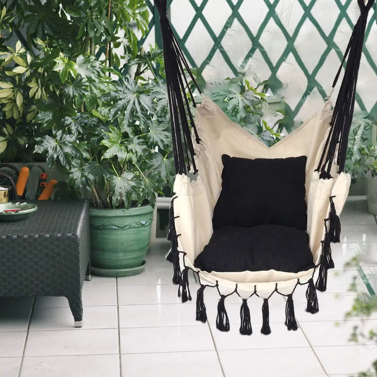 Hammock Chair with rod Tassel Outdoor Indoor Dormitory Bedroom Yard For Child Adult Swinging Hanging Single Safety Chair Hammock
Hammock Chair with rod Tassel Outdoor Indoor Dormitory Bedroom Yard For Child Adult Swinging Hanging Single Safety Chair Hammock