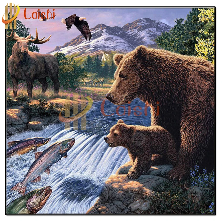 5d mosaic Diamond Painting Natural scenery, bears, streams diamond Embroidery full square&round Diamond cross stitch home decor
5d mosaic Diamond Painting Natural scenery, bears, streams diamond Embroidery full square&round Diamond cross stitch home decor