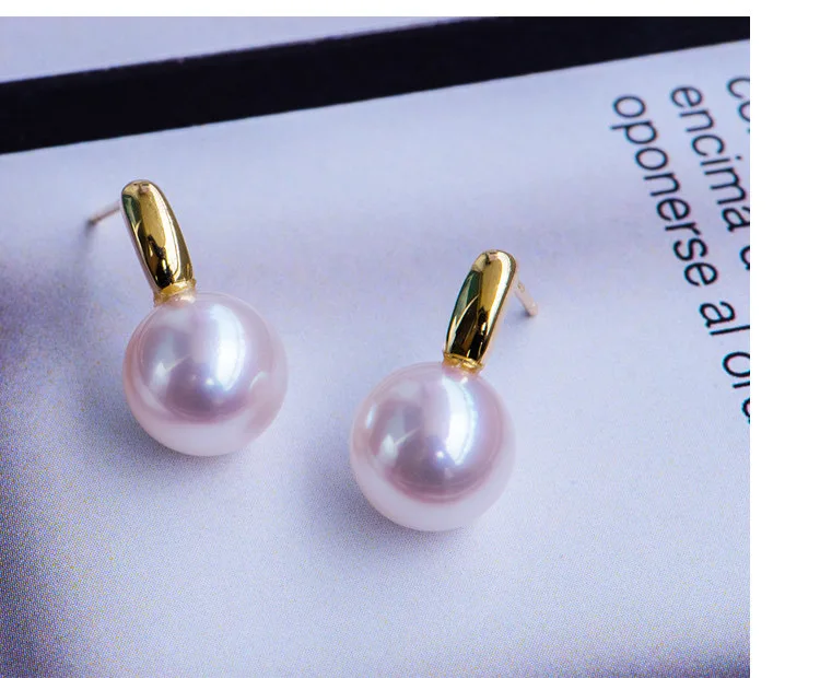 18K Solid Yellow Gold (AU750) Women Natural Gray Akoya Earrings Ear hook Fashion Lady Jewelry girl seawater pearl 18K Solid Yellow Gold (AU750) Women Natural Gray Akoya Earrings Ear hook Fashion Lady Jewelry girl seawater pearl