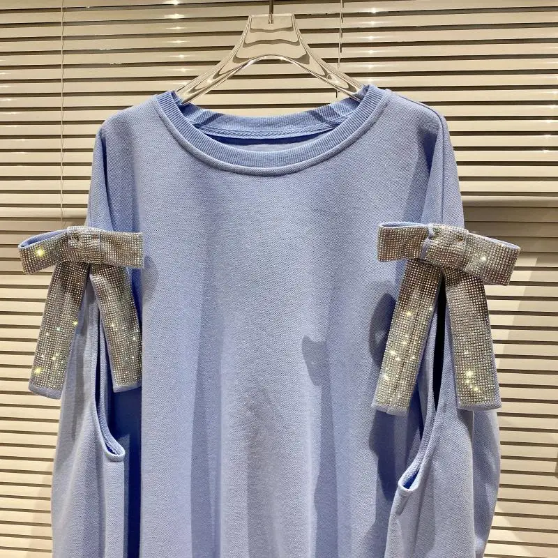 2021 Spring New Rhinestone Rhinestone Rhinestone Bow Hollow Sleeve round Neck Colorful Casual Sweatshirt Top
2021 Spring New Rhinestone Rhinestone Rhinestone Bow Hollow Sleeve round Neck Colorful Casual Sweatshirt Top