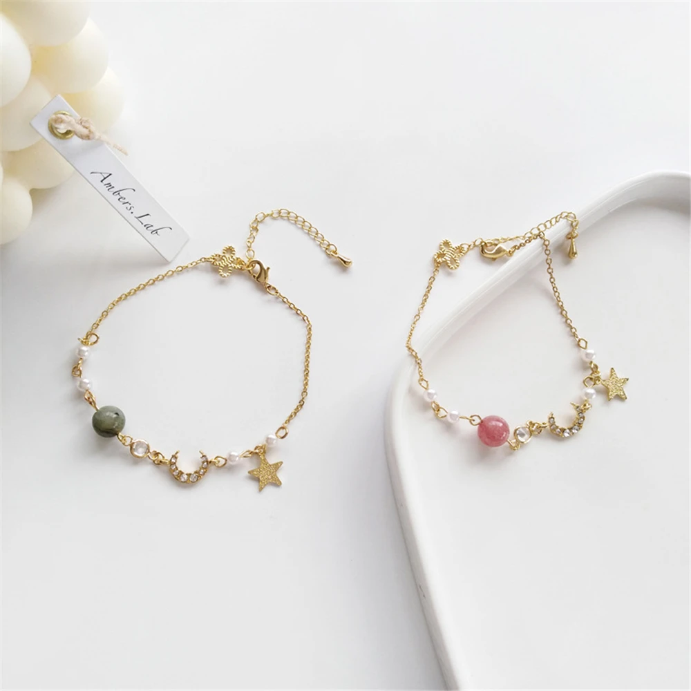 RUANME Encrusted Bracelet Chain Bracelet With Strawberry Crescent Pearl Bracelet Women Jewelry Accessories
RUANME Encrusted Bracelet Chain Bracelet With Strawberry Crescent Pearl Bracelet Women Jewelry Accessories