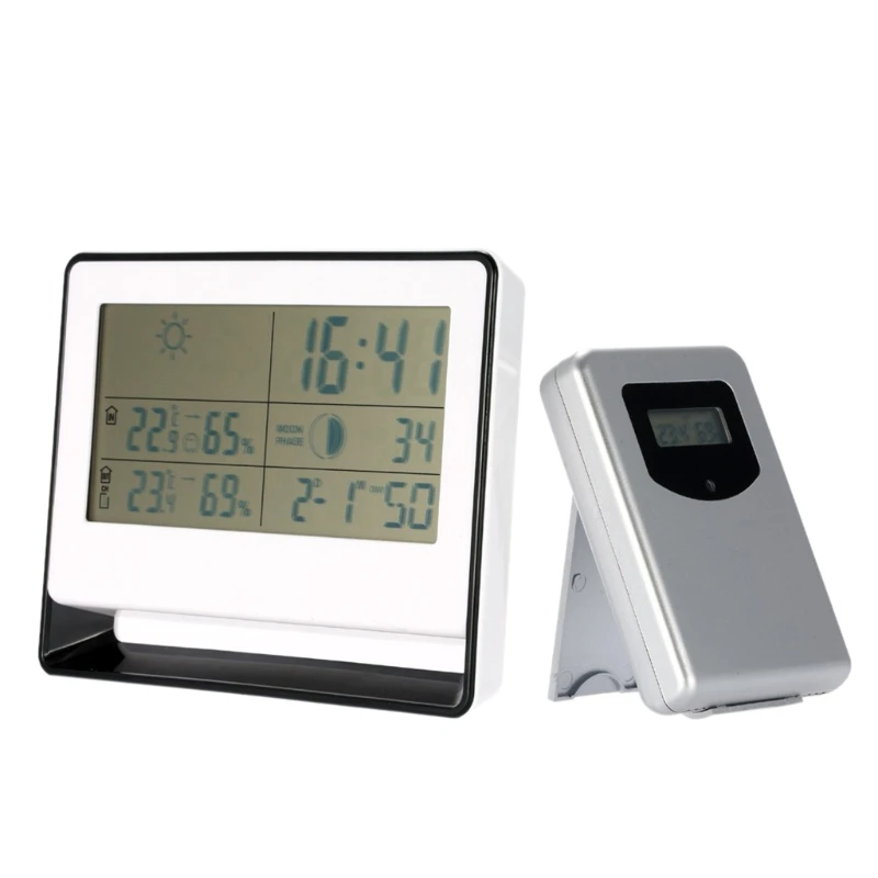 100M Wireless Weather Station Thermometer Humidity Monitor with Outdoor Transmitter,Clock,Moon Phase,Max Min Temperature ℃/℉
100M Wireless Weather Station Thermometer Humidity Monitor with Outdoor Transmitter,Clock,Moon Phase,Max Min Temperature ℃/℉